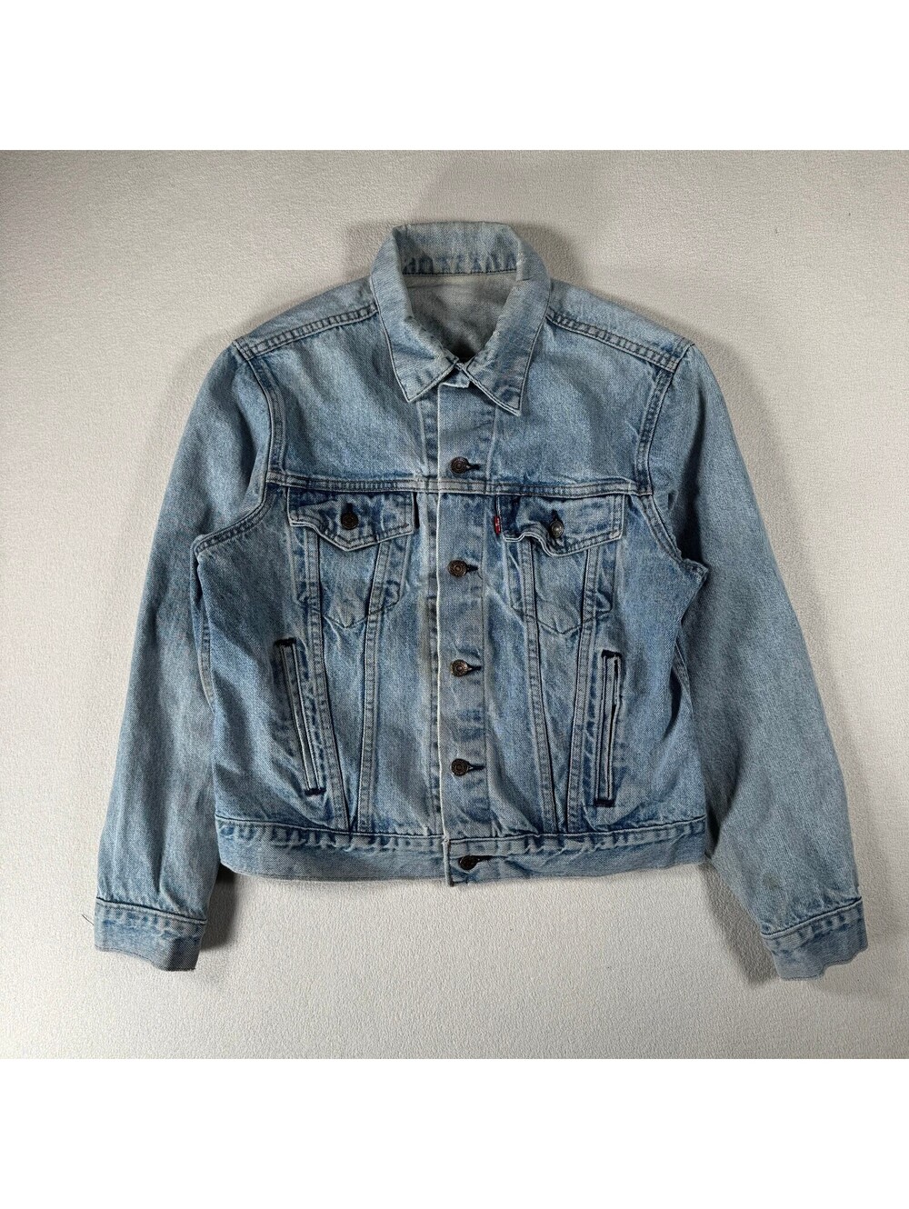 Vintage 90s Lavi's Made In USA Type 3 Trucker Denim Jacket 42 R